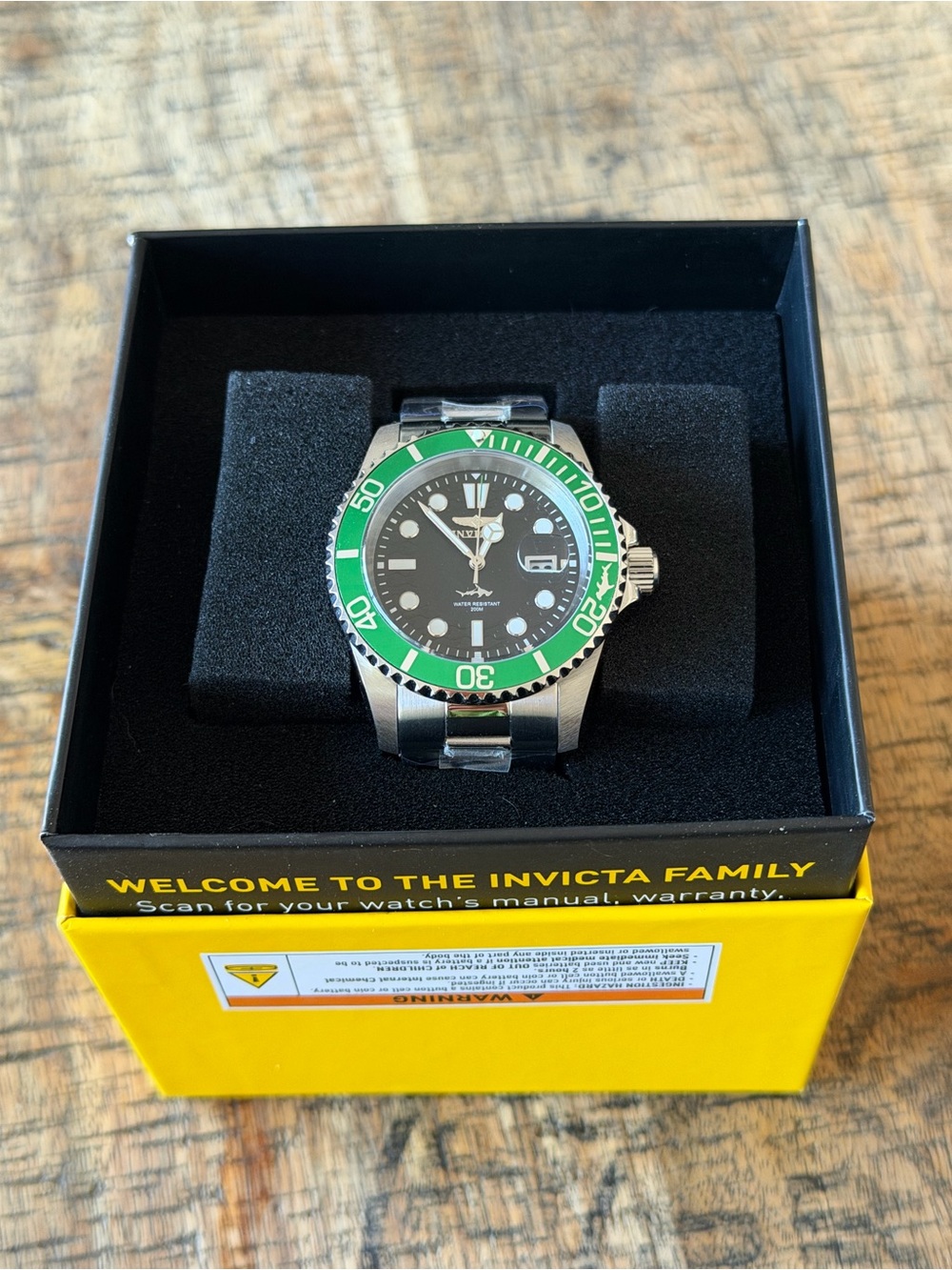 NEW Invicta Pro Diver Isobar Green Bezel Stainless Steel Watch 42mm 200M WR NIB - Picture 8 of 8